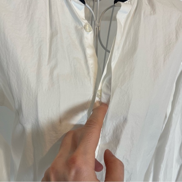 The Kooples white shirt button up mock black neck fitted cotton size S - Picture 3 of 9